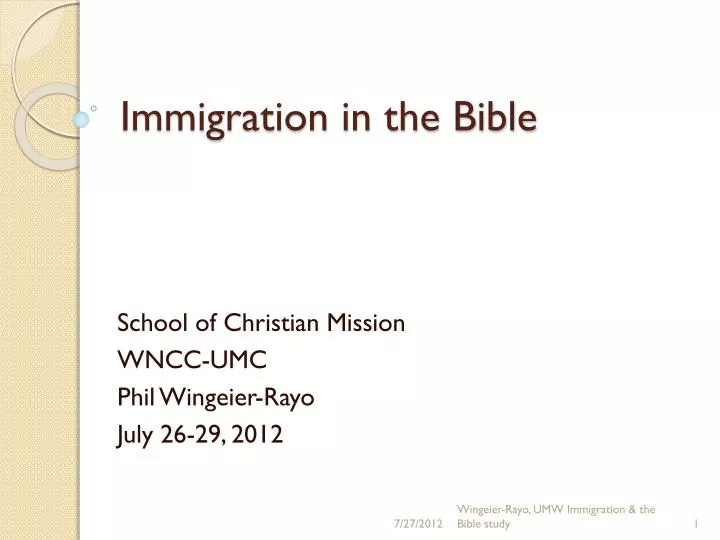 immigration in the bible