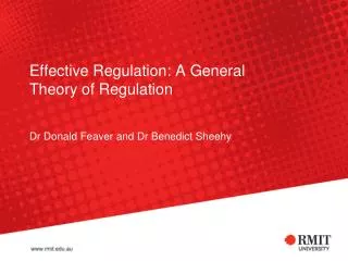 Effective Regulation: A General Theory of Regulation