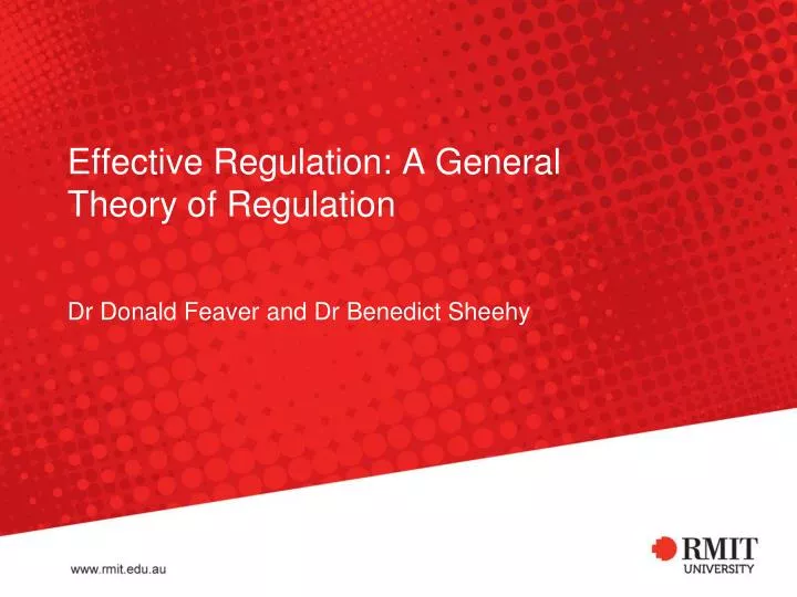 effective regulation a general theory of regulation