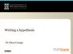 Crafting a Testable Hypothesis: A Guide from Dr. Cheryl Lange - slide 1
