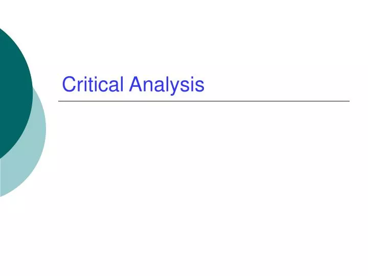 critical analysis