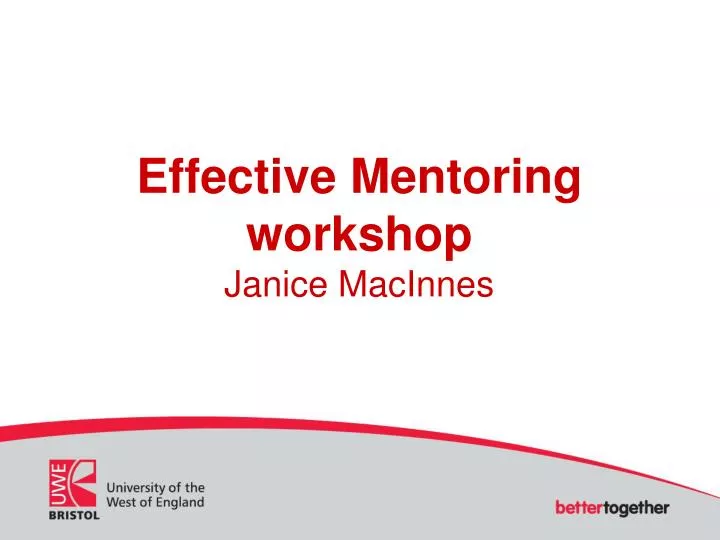 effective mentoring workshop janice macinnes