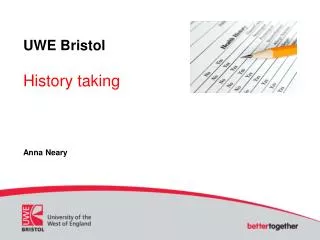 UWE Bristol History taking