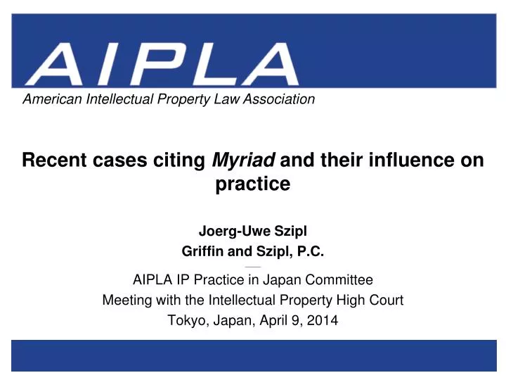 recent cases citing myriad and their influence on practice