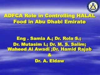 ADFCA Role in Controlling HALAL Food in Abu Dhabi Emirate