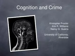 Cognition and Crime