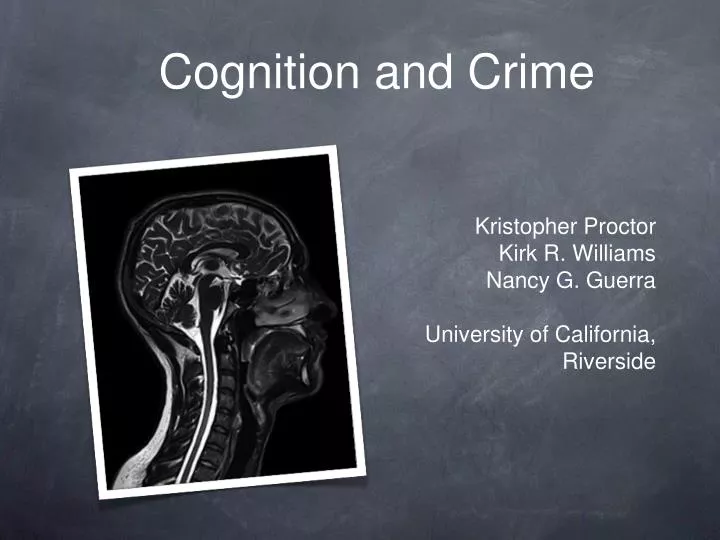 cognition and crime