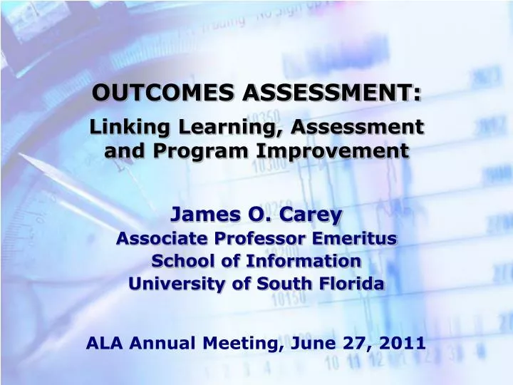 outcomes assessment linking learning assessment and program improvement