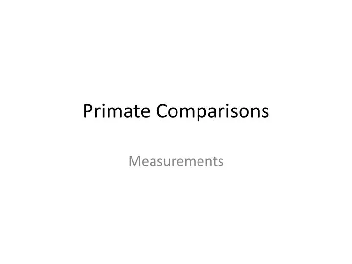 primate comparisons