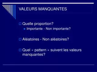 valeurs manquantes