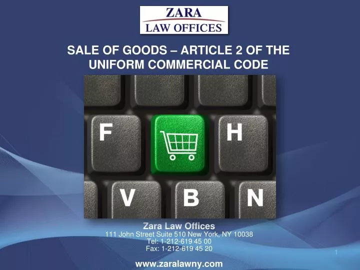 sale of goods article 2 of the uniform commercial code