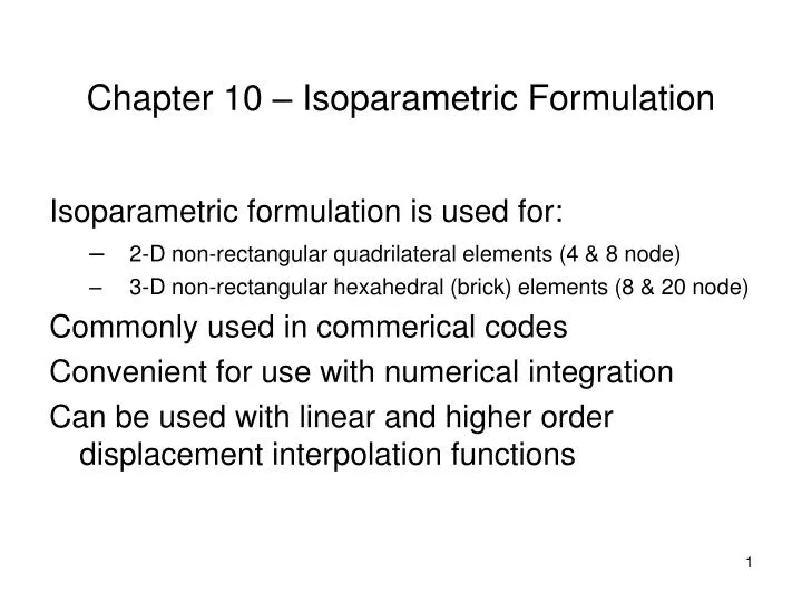 chapter 10 isoparametric formulation