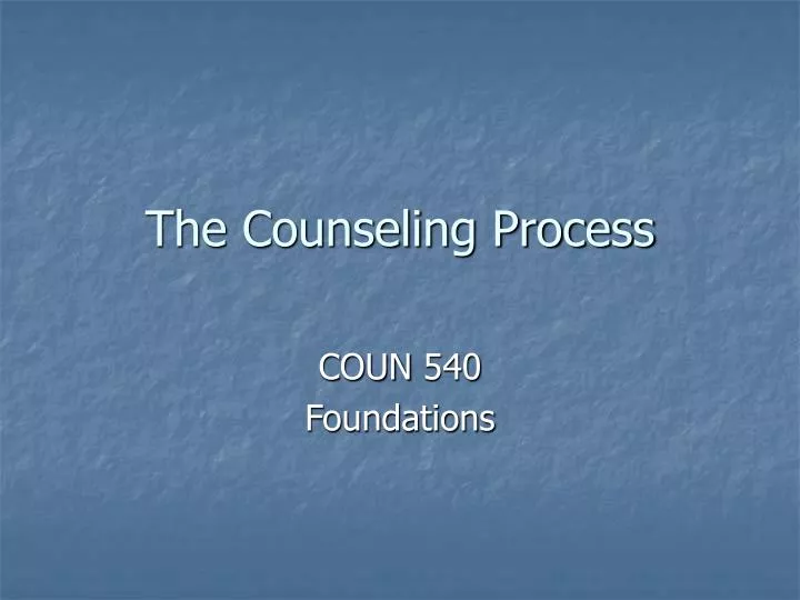 the counseling process