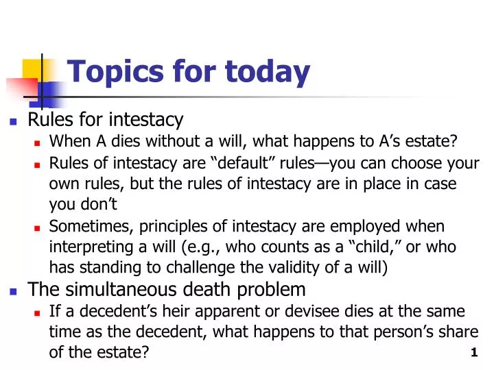 topics for today