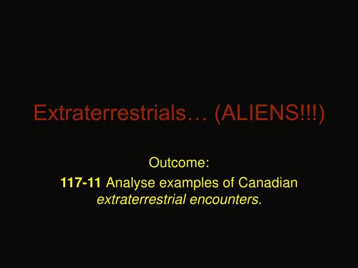 extraterrestrials aliens