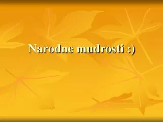 narodne mudrosti