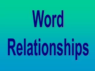 Word Relationships