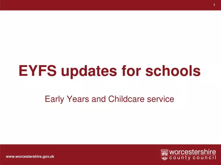 eyfs updates for schools