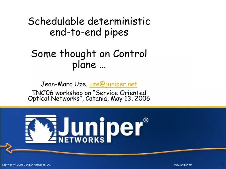 schedulable deterministic end to end pipes some thought on control plane
