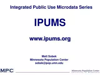 Integrated Public Use Microdata Series