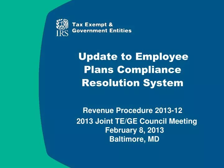 update to employee plans compliance resolution system