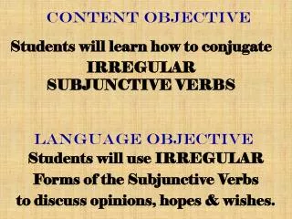 CONTENT Objective