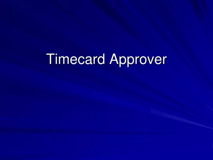 timecard approver