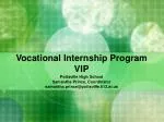 Pottsville High School Vocational Internship Program (VIP) Overview - slide 1
