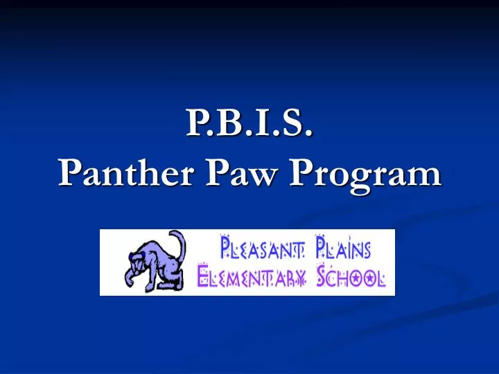 p b i s panther paw program