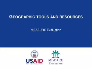 Geographic tools and resources