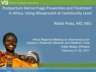 Africa Regional Meeting on Interventions for Impact in Essential Obstetric and Newborn Care