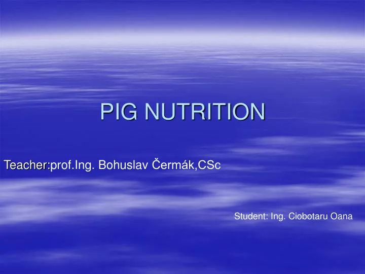 pig nutrition