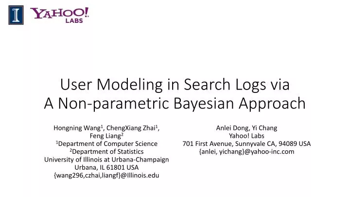 user modeling in search logs via a non parametric bayesian approach