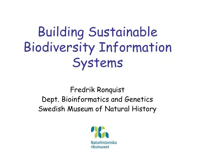 building sustainable biodiversity information systems