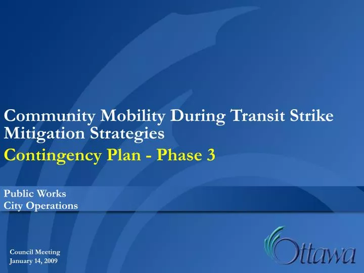 community mobility during transit strike mitigation strategies contingency plan phase 3
