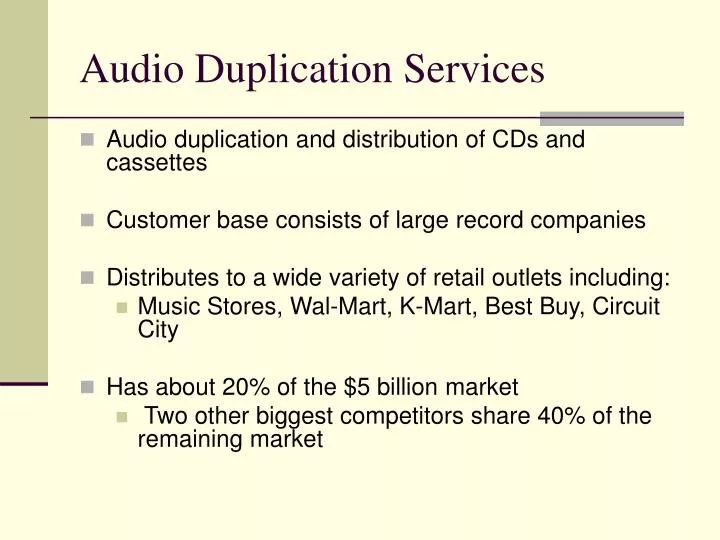 audio duplication services