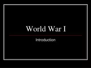 World War I