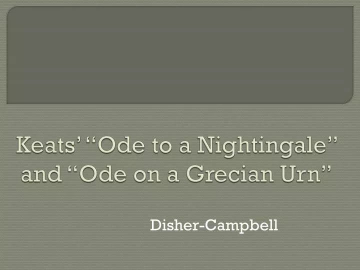 keats ode to a nightingale and ode on a grecian urn