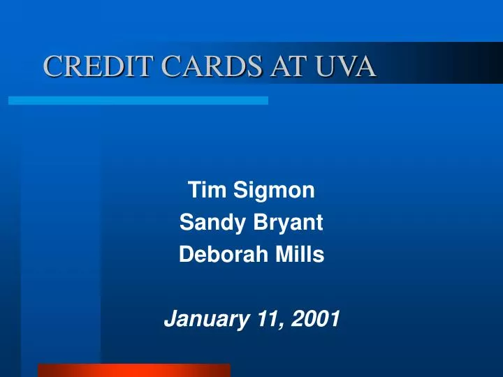 credit cards at uva