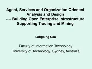 Faculty of Information Technology University of Technology, Sydney, Australia