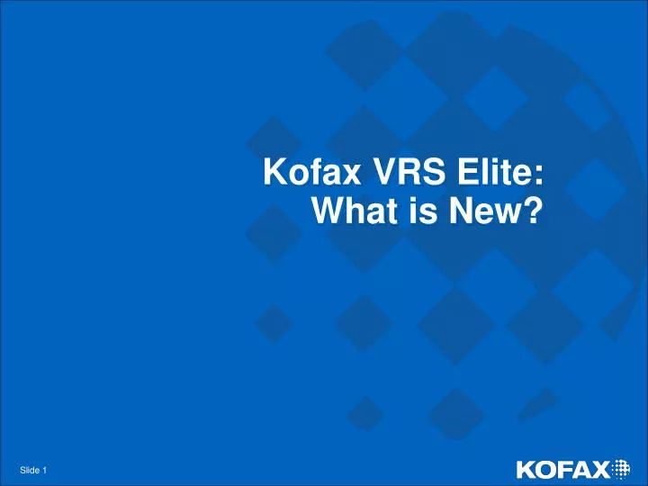 kofax vrs elite what is new