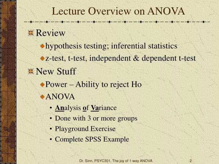 lecture overview on anova