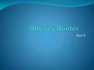 Odyssey Quotes