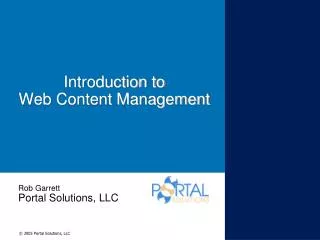 Introduction to Web Content Management
