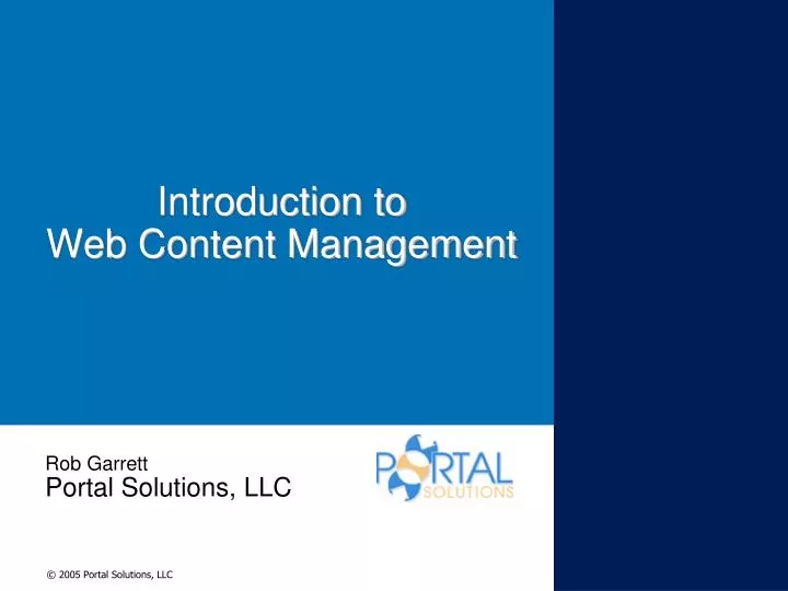 introduction to web content management