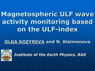 Magnetospheric ULF wave activity monitoring based on the ULF-index