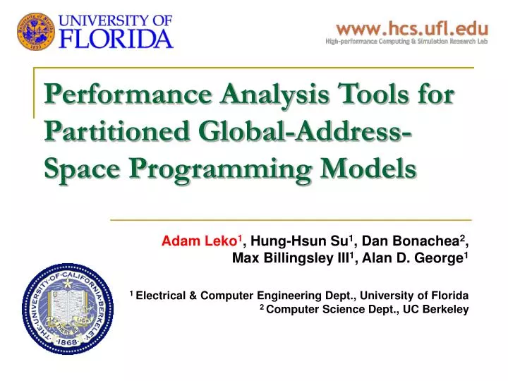 performance analysis tools for partitioned global address space programming models