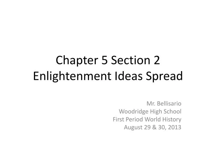 chapter 5 section 2 enlightenment ideas spread