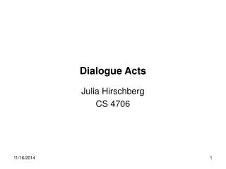 Dialogue Acts