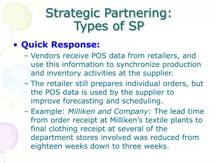 strategic partnering types of sp